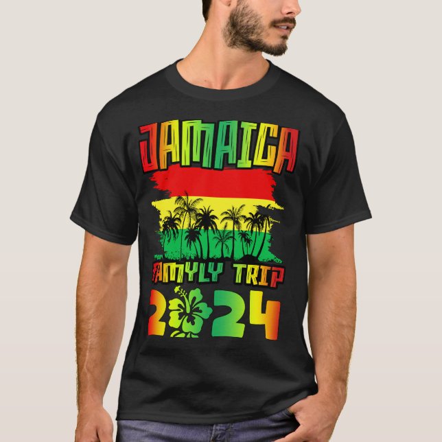Jamaica Family Trip 2024 Jamaican Caribbean Beach  T-Shirt (Front)