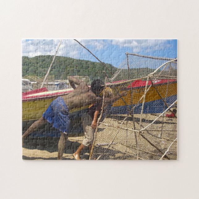 Jamaica Fishermen on a Beach. Jigsaw Puzzle (Horizontal)