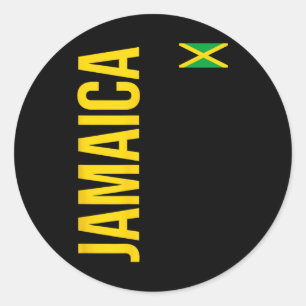 Jamaica Flag Athletic Soccer Footbyll Sports Jerse Classic Round Sticker