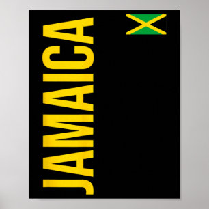 Jamaica Flag Athletic Soccer Footll Sports Jersey Poster