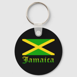 Jamaica Flag, Black, Green and Yellow Key Ring