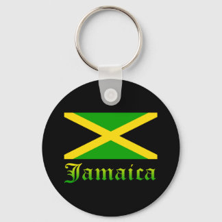 Jamaica Flag, Black, Green and Yellow Key Ring