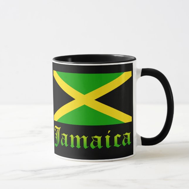 Jamaica Flag, Black, Green and Yellow Mug (Right)