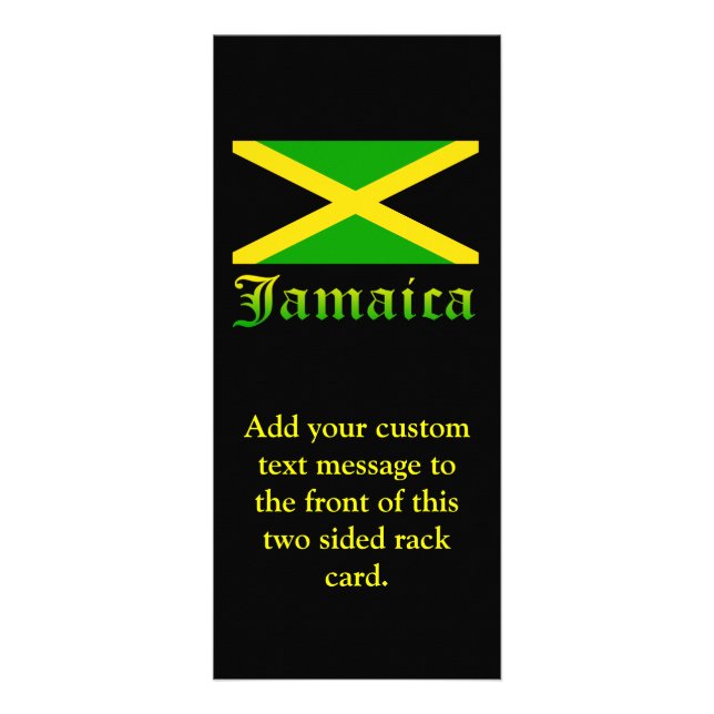 Jamaica Flag, Black, Green and Yellow Rack Card (Front)