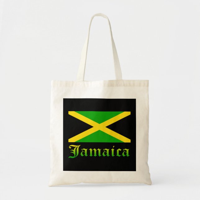 Jamaica Flag, Black, Green and Yellow Tote Bag (Front)