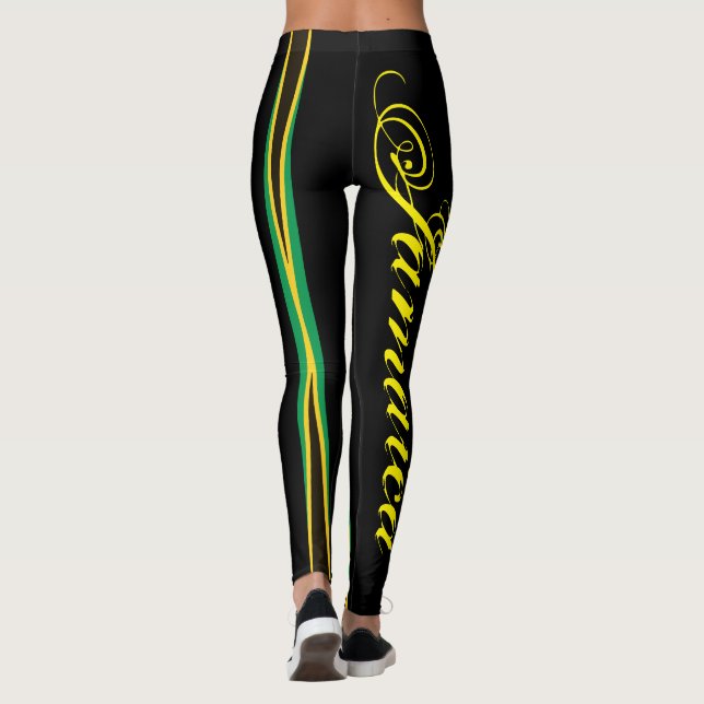JAMAICA FLAG BLACK LEGGINGS HAVIC ACD (Back)