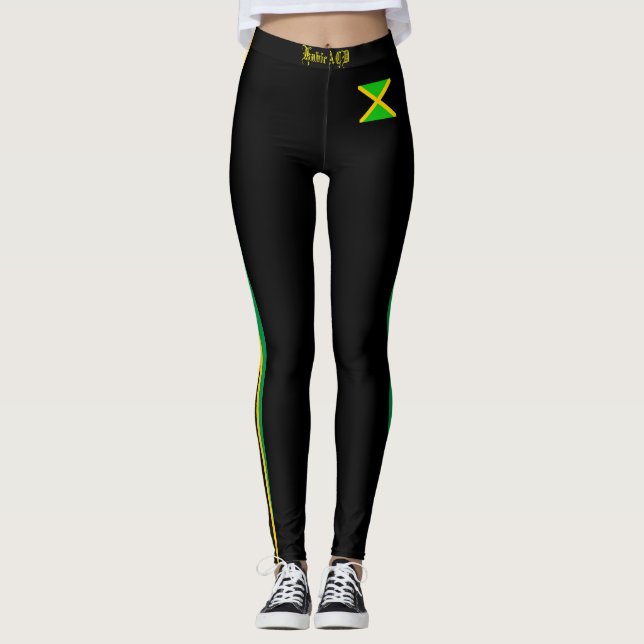 JAMAICA FLAG BLACK LEGGINGS HAVIC ACD (Front)