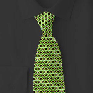 Jamaica Flag Brick Pattern Tie