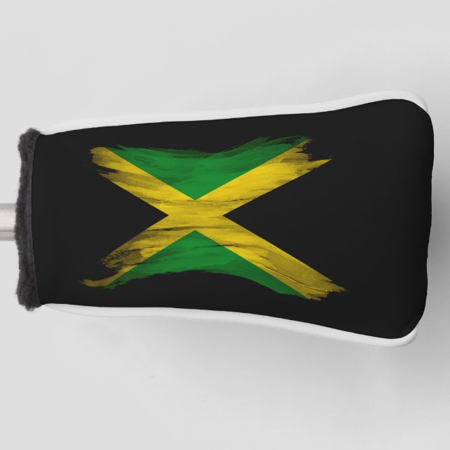 Jamaica flag brush stroke, national flag golf head cover (Front)