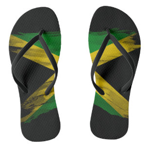 Jamaica flag brush stroke, national flag thongs