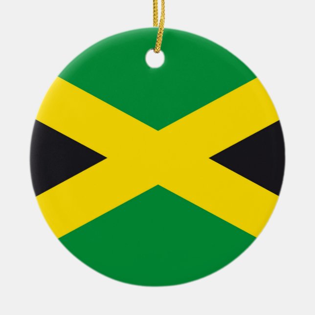 Jamaica flag ceramic ornament (Front)