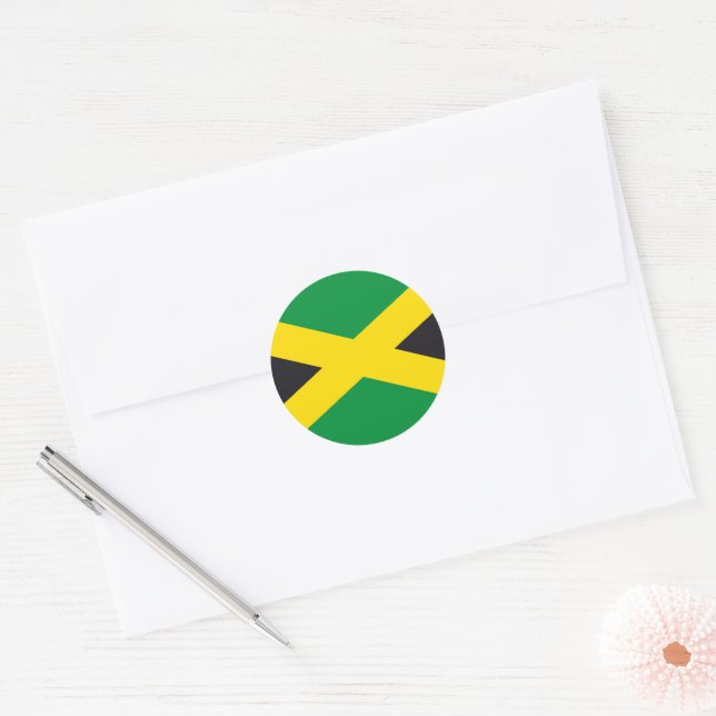 Jamaica flag classic round sticker (Envelope)
