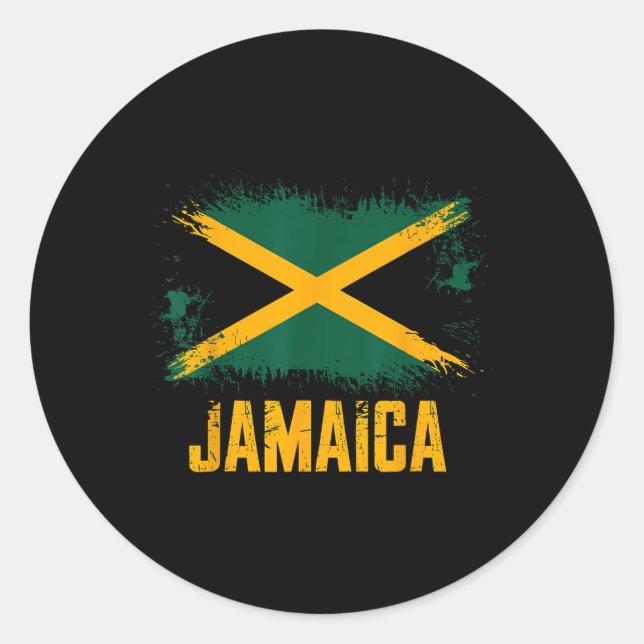 Jamaica Flag  Classic Round Sticker (Front)
