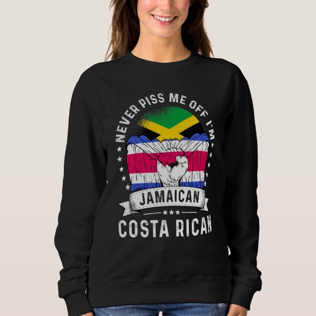 Jamaica Flag Costa Rica Grown Humor Citizen Pride Sweatshirt (Front)