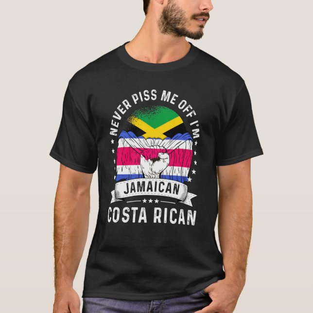 Jamaica Flag Costa Rica Grown Humor Citizen Pride T-Shirt (Front)