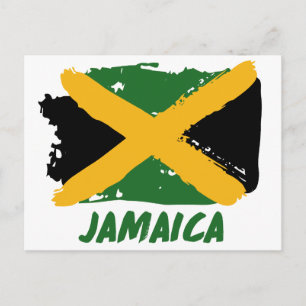Jamaica flag design postcard