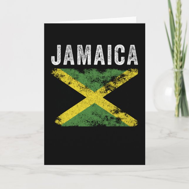 Jamaica Flag Distressed - Jamaican Flag Card (Front)