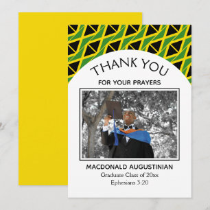 Jamaica Flag Graduate Photo Thank You Card