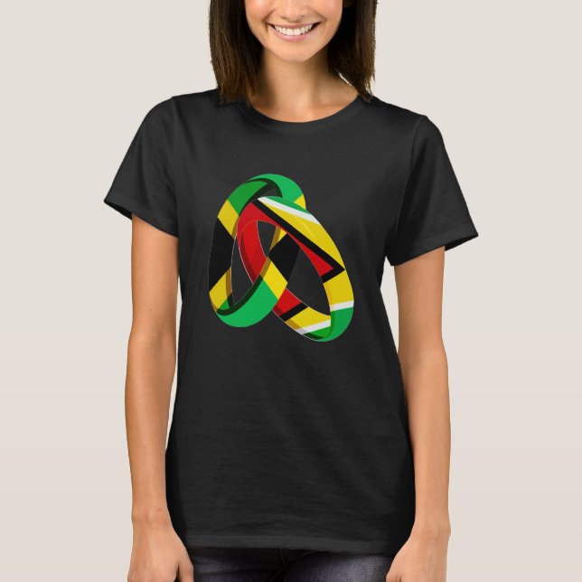 Jamaica Flag Guyana Grown Ring Marriage Wedding T-Shirt (Front)