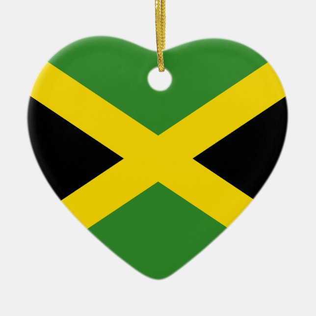 Jamaica Flag Heart Ornament (Front)