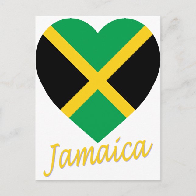 Jamaica Flag Heart Postcard (Front)