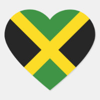 Jamaica Flag Heart Sticker