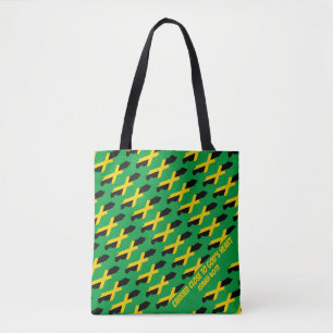 JAMAICA FLAG   Isaiah 40   Bible Verse   GREEN Tote Bag