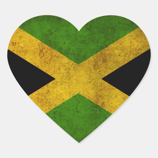 Jamaica Flag Island - Proud Jamaicans - Magnet Heart Sticker (Front)