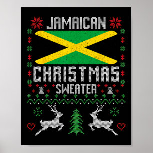 Jamaica Flag Jamaican Christmas Sweater Poster