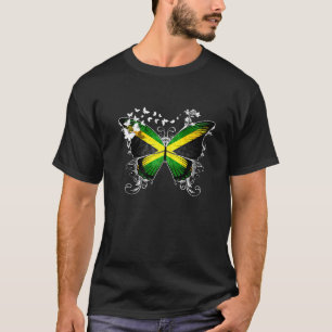 Jamaica Flag Jamaican Flag Butterfly T-Shirt