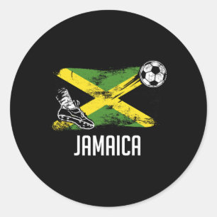 Jamaica Flag Jersey Jamaican Soccer Team Jamaican Classic Round Sticker