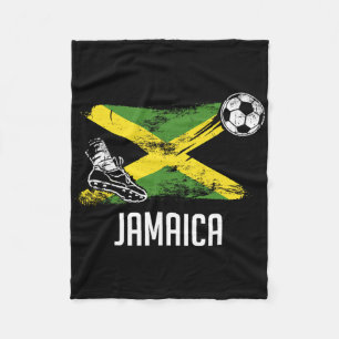 Jamaica Flag Jersey Jamaican Soccer Team Jamaican Fleece Blanket