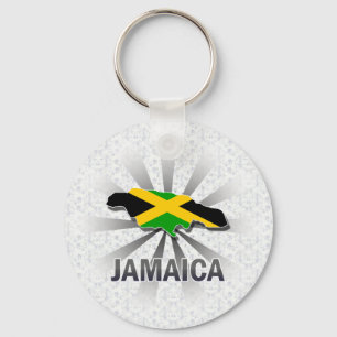 Jamaica Flag Map 2.0 Key Ring