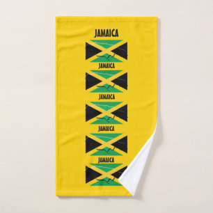 JAMAICA FLAG MAP OUTLINE Personalised Yellow Hand Towel