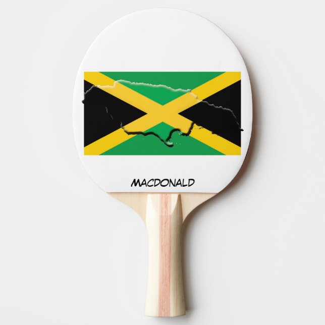 JAMAICA FLAG & MAP Personalised Ping Pong Paddle (Front)