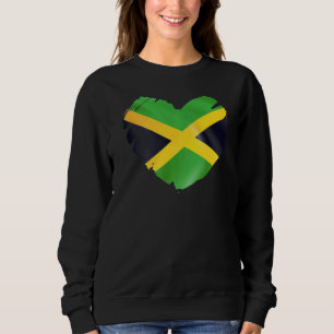 Jamaica Flag On Shape Of Heart Jamaican Jamaica Sweatshirt