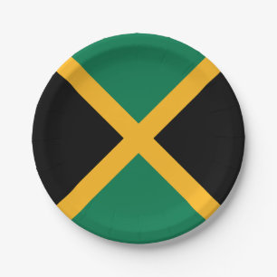 Jamaica Flag Paper Plate
