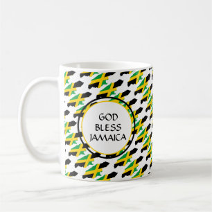 JAMAICA Flag Patriotic Custom Monogram GOD BLESS Coffee Mug