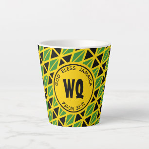 JAMAICA FLAG Patriotic Customisable Yellow Latte Mug