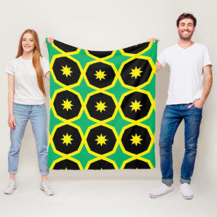 Jamaica flag pattern fleece blanket