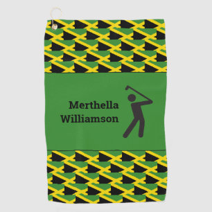 JAMAICA FLAG Pattern Personalised Golf Towel