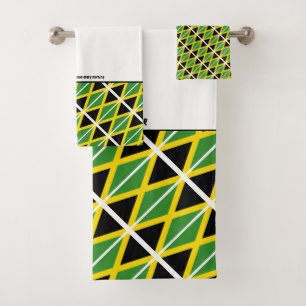 JAMAICA FLAG Personalised Scripture WHITE Bath Towel Set