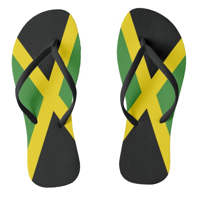 Jamaica Flag - Proud Jamaicans - Flip Flops (Footbed)