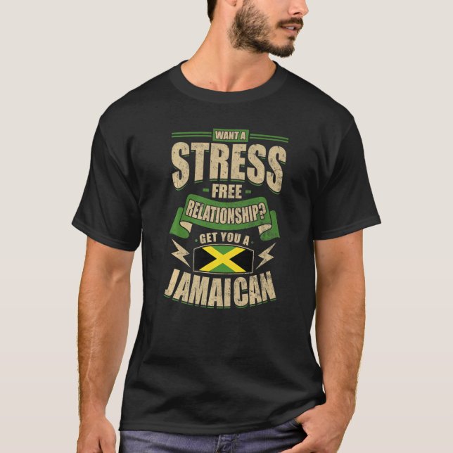 Jamaica Flag Proud Jamaicans Men & Women   T-Shirt (Front)