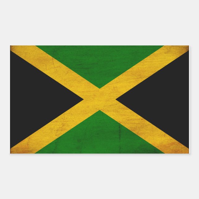 Jamaica Flag Rectangular Sticker (Front)