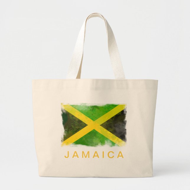 jamaica flag - reggae roots large tote bag (Front)