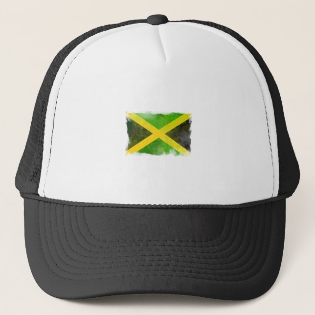 jamaica flag - reggae roots trucker hat (Front)