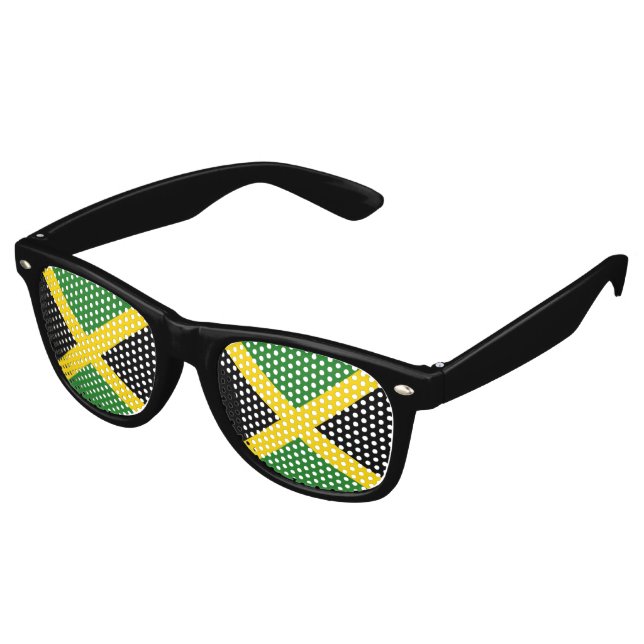 Jamaica Flag Retro Sunglasses (Angled)