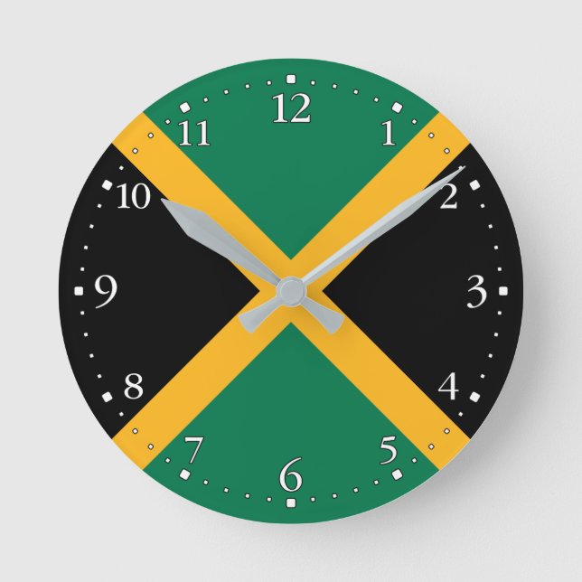 Jamaica Flag Round Clock (Front)
