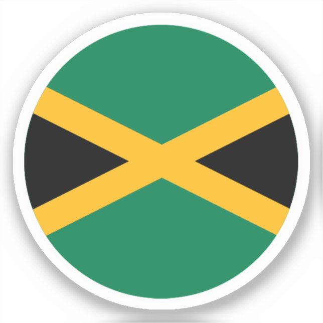 Jamaica Flag Round Sticker (Front)
